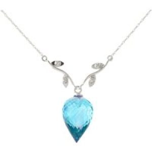 Blue Topaz & Diamond Gwen Dimensional Vine Pendant Necklace in 9ct White Gold