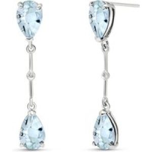 Aquamarine & Diamond Drop Earrings in 9ct White Gold