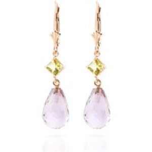 Amethyst & Peridot Ada Dimensional Drop Earrings in 9ct Rose Gold
