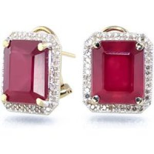 Ruby & Diamond Lydia Halo Stud Earrings in 9ct Gold