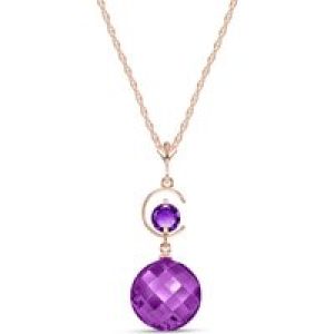 Amethyst Ayla Belle Drop Pendant Necklace in 9ct Rose Gold