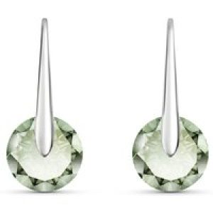 Green Amethyst Rosamund Dainty Drop Earrings in 9ct White Gold