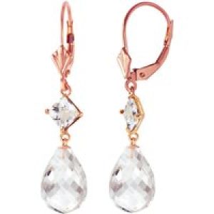 White Topaz Ada Dimensional Drop Earrings in 9ct Rose Gold