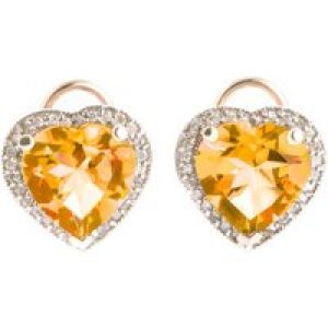 Citrine & Diamond Eleanor Halo Stud Earrings in 9ct Rose Gold
