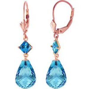 Blue Topaz Ada Dimensional Drop Earrings in 9ct Rose Gold
