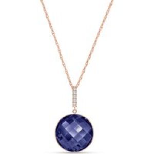 Sapphire & Diamond Blythe Embellished Pendant Necklace in 9ct Rose Gold
