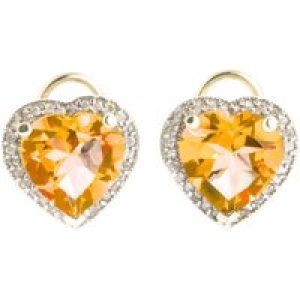 Citrine & Diamond Eleanor Halo Stud Earrings in 9ct Gold
