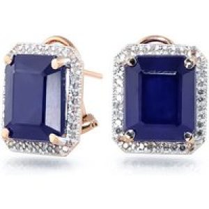 Sapphire & Diamond Lydia Halo Stud Earrings in 9ct Rose Gold