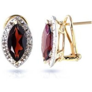 Garnet & Diamond Ivanna Halo Stud Earrings in 9ct Gold