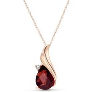 Garnet & Diamond Veronica Pendant Necklace in 9ct Rose Gold