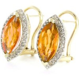 Citrine & Diamond Ivanna Halo Stud Earrings in 9ct Gold