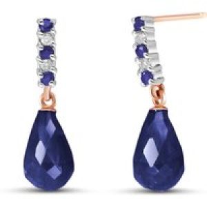 Sapphire & Diamond Avery Embellished Stud Drop Earrings in 9ct Rose Gold