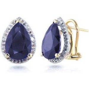 Sapphire & Diamond Cerise Halo Stud Earrings in 9ct Gold