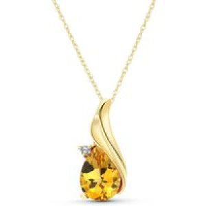 Citrine & Diamond Veronica Pendant Necklace in 9ct Gold