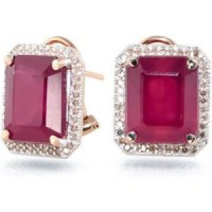 Ruby & Diamond Lydia Halo Stud Earrings in 9ct Rose Gold