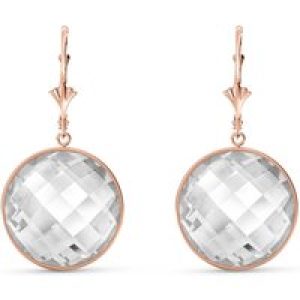 White Topaz Blythe Dimensional Drop Earrings in 9ct Rose Gold