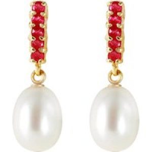 Pearl & Ruby Chelsea Embellished Stud Drop Earrings in 9ct Gold