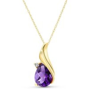 Amethyst & Diamond Veronica Pendant Necklace in 9ct Gold