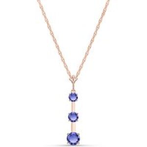 Tanzanite Ida Vertical Trio Pendant Necklace in 9ct Rose Gold