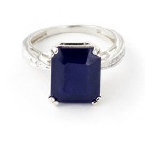 Sapphire & Diamond Estelle Statement Embellished Ring in 18ct White Gold