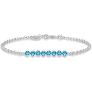 Blue Topaz Zinnia Interwoven Bracelet in 9ct White Gold