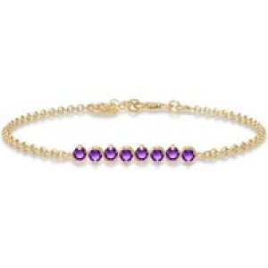 Amethyst Zinnia Interwoven Bracelet in 9ct Gold