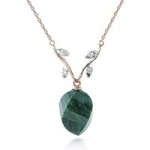 Emerald & Diamond Salma Dimensional Vine Pendant Necklace in 9ct Rose Gold
