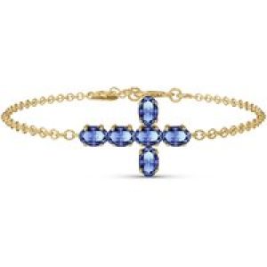 Tanzanite Diana Contemporary Cross Bracelet in 9ct Gold