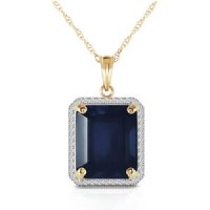 Sapphire & Diamond Lilibet Signature Halo Pendant Necklace in 9ct Gold