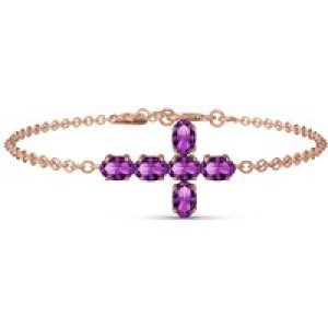 Amethyst Diana Contemporary Cross Bracelet in 9ct Rose Gold
