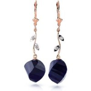 Sapphire & Diamond Dimensional Drop Earrings in 9ct Rose Gold