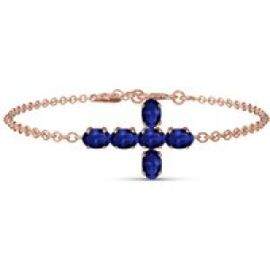 Sapphire Diana Contemporary Cross Bracelet in 9ct Rose Gold