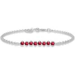 Ruby Zinnia Interwoven Bracelet in 9ct White Gold
