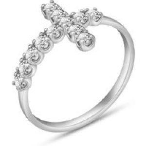 Diamond Minerva Contemporary Cross Ring in 18ct White Gold