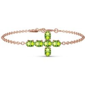 Peridot Diana Contemporary Cross Bracelet in 9ct Rose Gold
