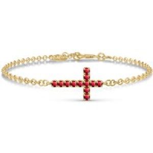 Ruby Minerva Contemporary Cross Bracelet in 9ct Gold