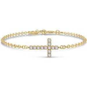Diamond Minerva Contemporary Cross Bracelet in 9ct Gold