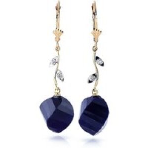 Sapphire & Diamond Dimensional Drop Earrings in 9ct Gold