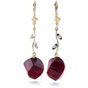 Ruby & Diamond Dimensional Drop Earrings in 9ct Gold
