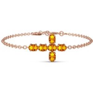 Citrine Diana Contemporary Cross Bracelet in 9ct Rose Gold