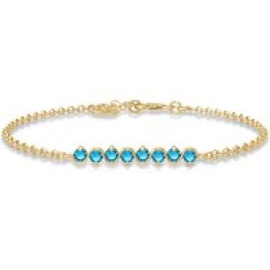 Blue Topaz Zinnia Interwoven Bracelet in 9ct Gold