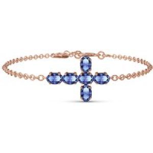 Tanzanite Diana Contemporary Cross Bracelet in 9ct Rose Gold