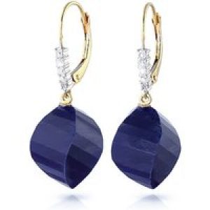 Sapphire & Diamond Geometric Drop Earrings in 9ct Gold