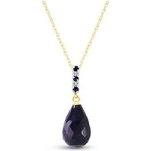 Sapphire & Diamond Avery Embellished Drop Pendant Necklace in 9ct Gold