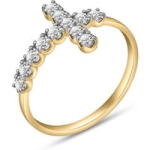 Diamond Minerva Contemporary Cross Ring in 18ct Gold