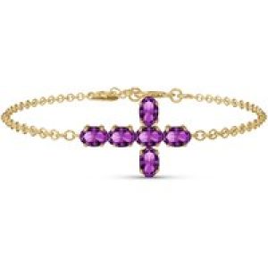 Amethyst Diana Contemporary Cross Bracelet in 9ct Gold
