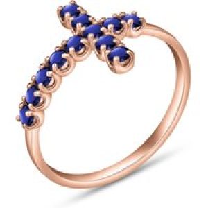 Sapphire Minerva Contemporary Cross Ring in 18ct Rose Gold