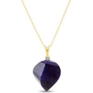 Sapphire & Diamond Salma Dimensional Abstract Pendant Necklace in 9ct Gold