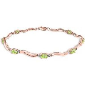 Peridot & Diamond Bryony Wave Tennis Bracelet in 9ct Rose Gold
