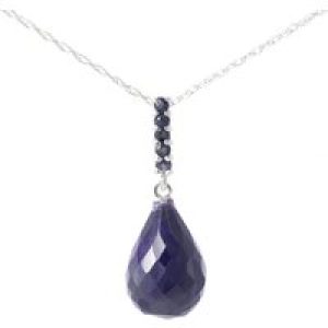 Sapphire Avery Embellished Drop Pendant Necklace in 9ct White Gold